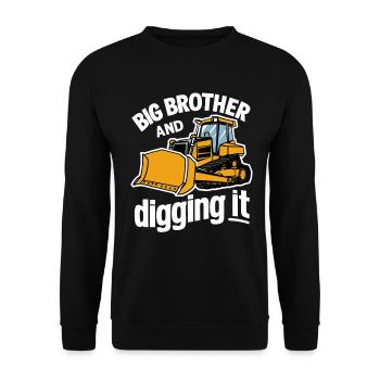 Big Brother And Digging It Funny Big Brother - Unisex Sweatshirt - black - Front - Alina (178cm) & Michal (187cm)