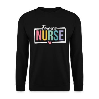 Infirmière praticienne médico-légale Drôle Médical sain d’ - Sweat-shirt Unisexe - noir - Devant - Alina (178cm) & Michal (187cm)