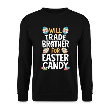Tauscht Bruder gegen Süßigkeiten Osterbruder - Unisex Pullover - Schwarz - Vorne - Alina (178cm) & Michal (187cm)