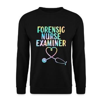 Infirmière médico-légale examinatrice Tie Dye Funny Healthcare - Sweat-shirt Unisexe - noir - Devant - Alina (178cm) & Michal (187cm)