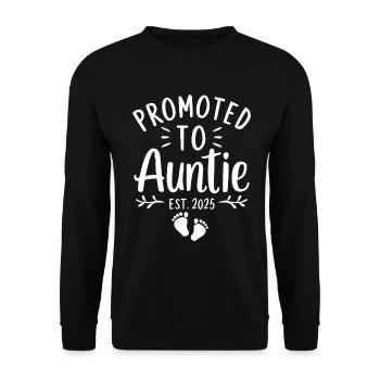 Promoted to Auntie 2025 Gender Reveal Soon to Be - Unisex Sweatshirt - black - Front - Alina (178cm) & Michal (187cm)