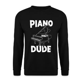 Piano Dude Lustiger Pianist Musikinstrument Klavier - Unisex Pullover - Schwarz - Vorne - Alina (178cm) & Michal (187cm)