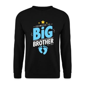 Promoted to Big Brother Est 2025 Funny Sibling - Unisex Sweatshirt - black - Front - Alina (178cm) & Michal (187cm)