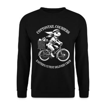 Courrier à queue de coton de Pâques Esthétique rétro - Sweat-shirt Unisexe - noir - Devant - Alina (178cm) & Michal (187cm)