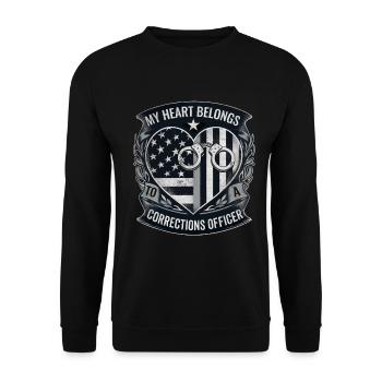 Justizvollzugsbeamter Ehefrau Strafverfolgungsbeamte Ehefrau - Unisex Pullover - Schwarz - Vorne - Alina (178cm) & Michal (187cm)