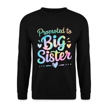 Promoted to Big Sister Tie Dye Oldest Sister - Unisex Sweatshirt - black - Front - Alina (178cm) & Michal (187cm)