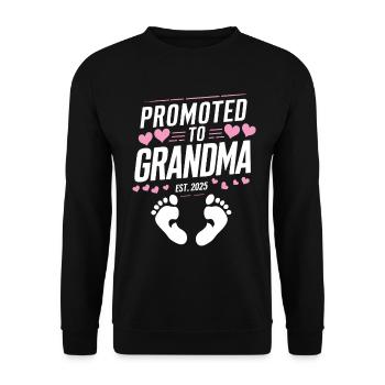Promu à l’annonce de bébé Grandma Est 2025 - Sweat-shirt Unisexe - noir - Devant - Alina (178cm) & Michal (187cm)