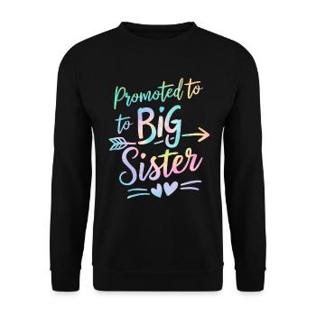 Promoted to Big Sister Tie Dye Gender Reveal - Unisex Sweatshirt - black - Front - Alina (178cm) & Michal (187cm)