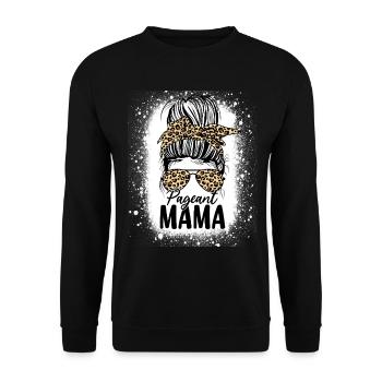 Pageant Mama Glitz Glam Messy Bun Leopard Funny - Unisex Sweatshirt - black - Front - Alina (178cm) & Michal (187cm)