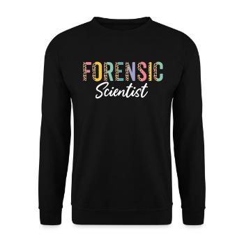 Scientifique médico-légal Demi léopard Drôle Médico-légal - Sweat-shirt Unisexe - noir - Devant - Alina (178cm) & Michal (187cm)