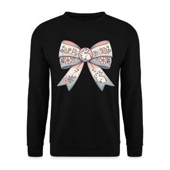Joli arc de Pâques avec des lapins et des fleurs - Sweat-shirt Unisexe - noir - Devant - Alina (178cm) & Michal (187cm)