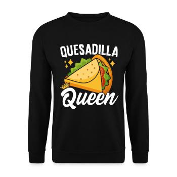 Quesadilla Queen Funny Tortilla Cheese Mexican - Unisex Sweatshirt - black - Front - Alina (178cm) & Michal (187cm)