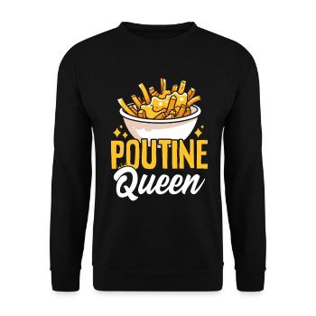 Poutine Queen Funny Fries Cheese Curds Gravy - Unisex Sweatshirt - black - Front - Alina (178cm) & Michal (187cm)