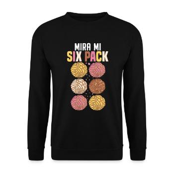 Mira Mi Six Pack Funny Conchas Mexicain Sweet Bun - Sweat-shirt Unisexe - noir - Devant - Alina (178cm) & Michal (187cm)