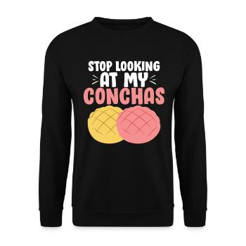 Arrêtez de regarder mes conchas drôle mexicaine douce - Sweat-shirt Unisexe - noir - Devant - Alina (178cm) & Michal (187cm)