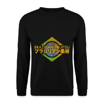 Brazilian Jiu-Jitsu Couleurs Brésil - Sweat-shirt Unisexe - noir - Devant - Alina (178cm) & Michal (187cm)