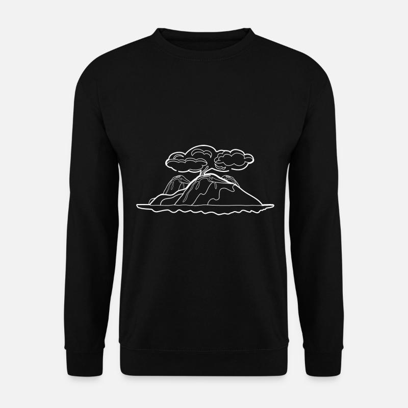 Vulkan Lava Eruption Motiv Geschenkidee - Unisex Pullover - Schwarz
