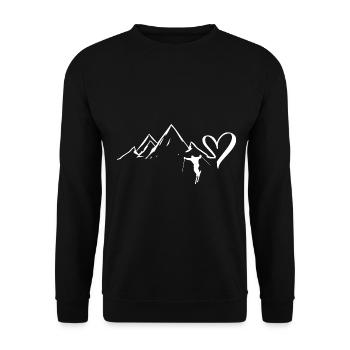 Herz - Berg - Skifahren - (6) - Unisex Pullover - Schwarz - Vorne - Alina (178cm) & Michal (187cm)