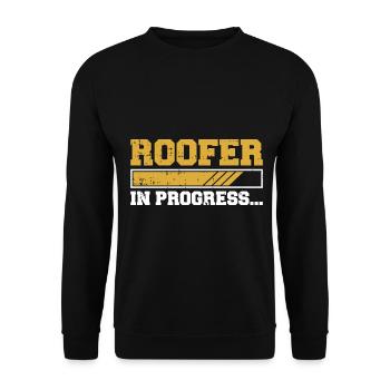 Bauarbeiter Dachdecker Geschenkidee - Unisex Pullover - Schwarz - Vorne - Alina (178cm) & Michal (187cm)