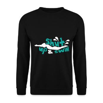 Swimmers Swimming 50 meters track Breaststroke - Unisex Sweatshirt - black - Front - Alina (178cm) & Michal (187cm)