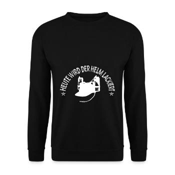 Heute wird der Helm lackiert Party Mallorca - Unisex Pullover - Schwarz - Vorne - Alina (178cm) & Michal (187cm)