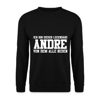 Andre Name Design - Unisex Pullover - Schwarz - Vorne - Alina (178cm) & Michal (187cm)