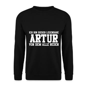 Artur Name Design - Unisex Pullover - Schwarz - Vorne - Alina (178cm) & Michal (187cm)