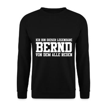 Bernd Name Design - Unisex Pullover - Schwarz - Vorne - Alina (178cm) & Michal (187cm)