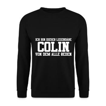 Colin Name Design - Unisex Pullover - Schwarz - Vorne - Alina (178cm) & Michal (187cm)