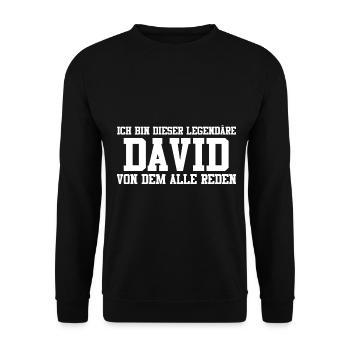 David Name Design - Unisex Pullover - Schwarz - Vorne - Alina (178cm) & Michal (187cm)