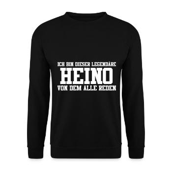 Heino Name Design - Unisex Pullover - Schwarz - Vorne - Alina (178cm) & Michal (187cm)