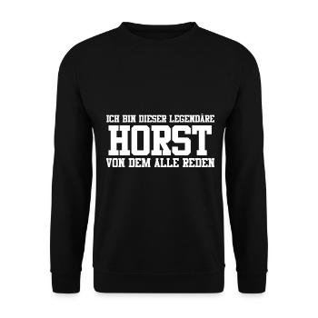 Horst Name Design - Unisex Pullover - Schwarz - Vorne - Alina (178cm) & Michal (187cm)