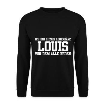 Louis Name Design - Unisex Pullover - Schwarz - Vorne - Alina (178cm) & Michal (187cm)