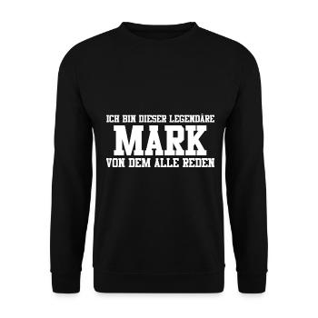 Mark Name Design - Unisex Pullover - Schwarz - Vorne - Alina (178cm) & Michal (187cm)