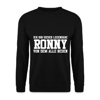 Ronny Name Design - Unisex Pullover - Schwarz - Vorne - Alina (178cm) & Michal (187cm)