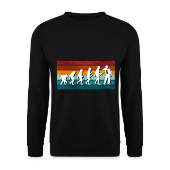Akkordeon Polka Musik Geschenk - Unisex Pullover - Schwarz - Vorne - Alina (178cm) & Michal (187cm)
