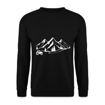 Montagne 1 et Tracteur - - Sweat-shirt Unisexe - noir - Devant - Alina (178cm) & Michal (187cm)