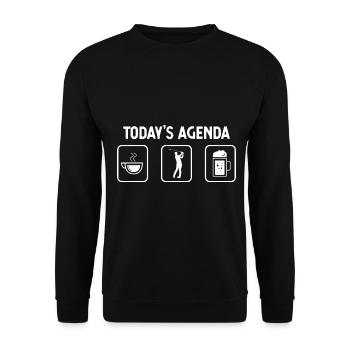 Today's agenda - Beer - Golf - - Unisex Sweatshirt - black - Front - Alina (178cm) & Michal (187cm)
