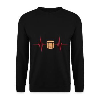 Cajon-Spieler-Geschenk - Unisex Pullover - Schwarz - Vorne - Alina (178cm) & Michal (187cm)