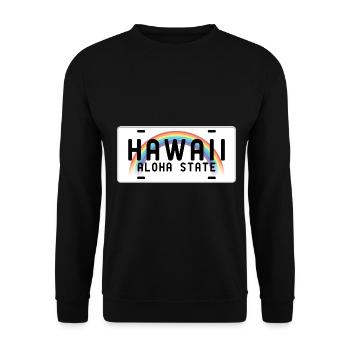 Hawaii Aloha State - Unisex Pullover - Schwarz - Vorne - Alina (178cm) & Michal (187cm)