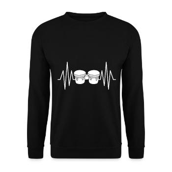 Bongo Musik Geschenk - Unisex Pullover - Schwarz - Vorne - Alina (178cm) & Michal (187cm)
