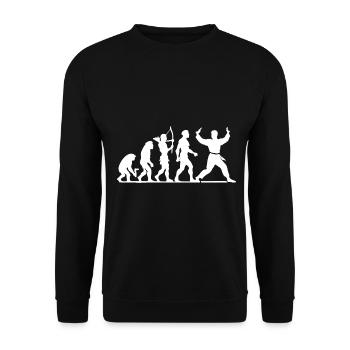 Wushu Spieler Geschenk - Unisex Pullover - Schwarz - Vorne - Alina (178cm) & Michal (187cm)