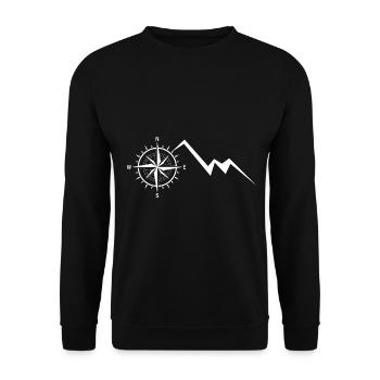 Compass - Mountain - (6) - Unisex Sweatshirt - black - Front - Alina (178cm) & Michal (187cm)