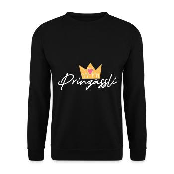Prinzässli Mädchen Schweizerdeutsch Luus Meitli - Unisex Pullover - Schwarz - Vorne - Alina (178cm) & Michal (187cm)