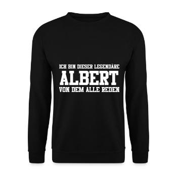 Albert Name Design - Unisex Pullover - Schwarz - Vorne - Alina (178cm) & Michal (187cm)