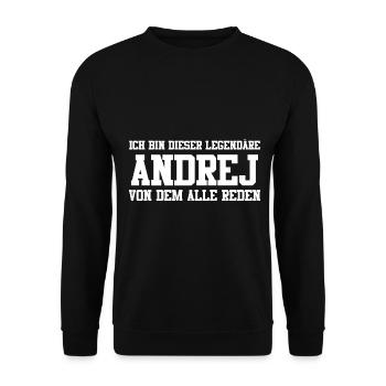 Andrej Name Design - Unisex Pullover - Schwarz - Vorne - Alina (178cm) & Michal (187cm)