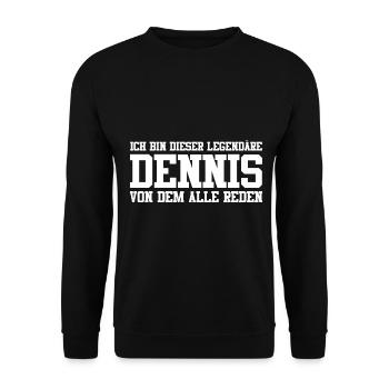 Dennis Name Design - Unisex Pullover - Schwarz - Vorne - Alina (178cm) & Michal (187cm)