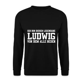 Ludwig Name Design - Unisex Pullover - Schwarz - Vorne - Alina (178cm) & Michal (187cm)