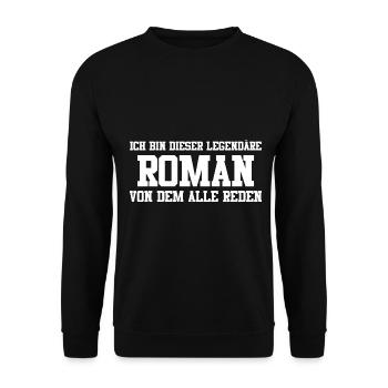 Roman Name Design - Unisex Pullover - Schwarz - Vorne - Alina (178cm) & Michal (187cm)