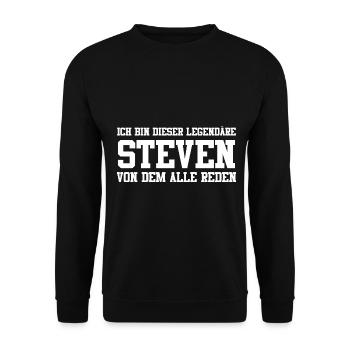 Steven Name Design - Unisex Pullover - Schwarz - Vorne - Alina (178cm) & Michal (187cm)